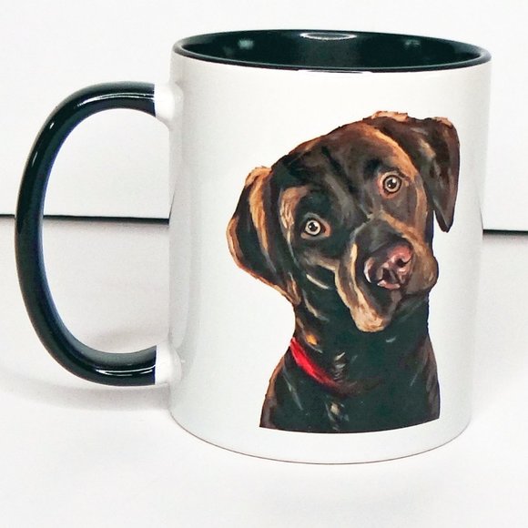 Chocolate Lab Breed Specific Ceramic Dog Lover Mug / Pet/ Coffee/ Lee Keller NEW - Picture 1 of 4